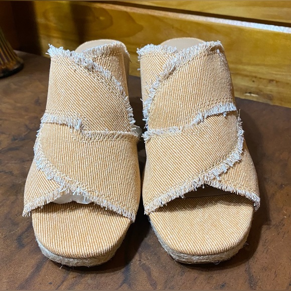 NWOT LUCKY BRAND WEDGE ESPADRILLES SIZE 8 IN PEACHY - Picture 3 of 6
